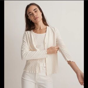 Madewell V-Neck Cardigan in Checkerboard Jacquard (women’s medium)